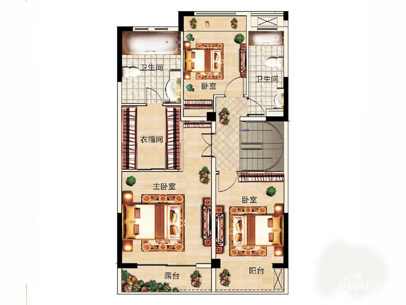 龙湖锦艺城4室3厅3卫196㎡户型图