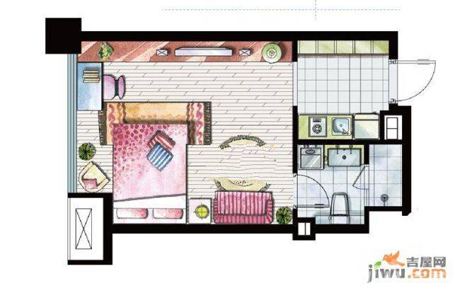 泰格公寓普通住宅38㎡户型图