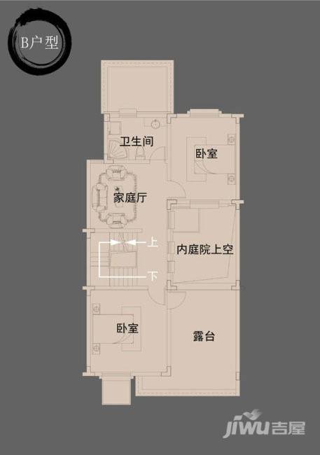 鸿德紫谷2室1厅1卫73.4㎡户型图