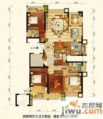 融侨外滩4室2厅3卫197㎡户型图