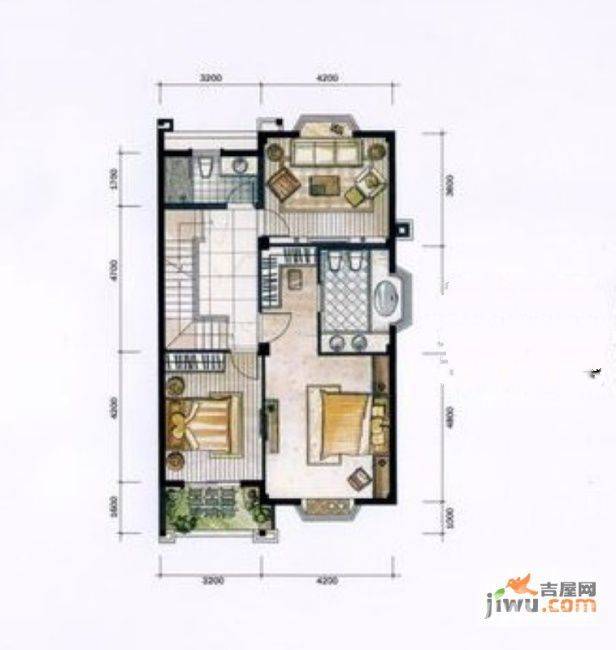 禹洲鼓山一号4室3厅5卫户型图