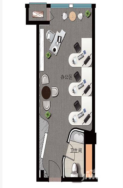 温州龙湾万达广场普通住宅48㎡户型图