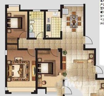 朗润春天3室2厅1卫113㎡户型图