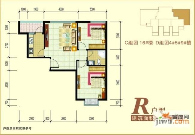 禧福泛海时代普通住宅76.2㎡户型图