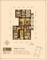 鑫福浦园4室2厅3卫107㎡户型图