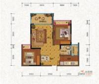 盛源学府名城2室2厅1卫74㎡户型图