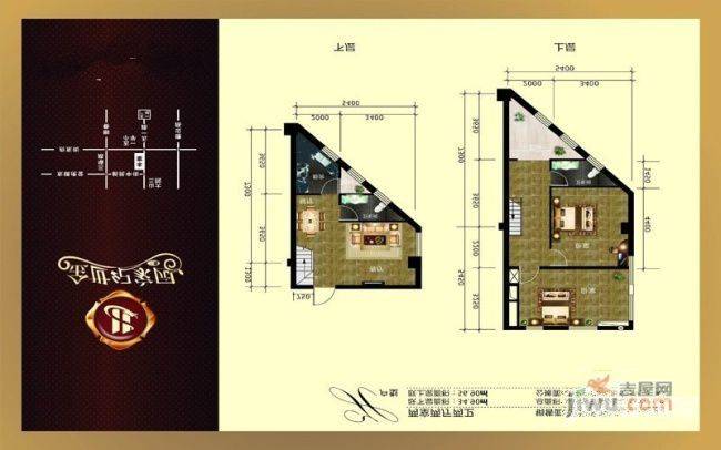 金世纪家园三期2室2厅2卫53.3㎡户型图