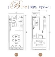 绿地·时代云都汇3室2厅1卫53㎡户型图