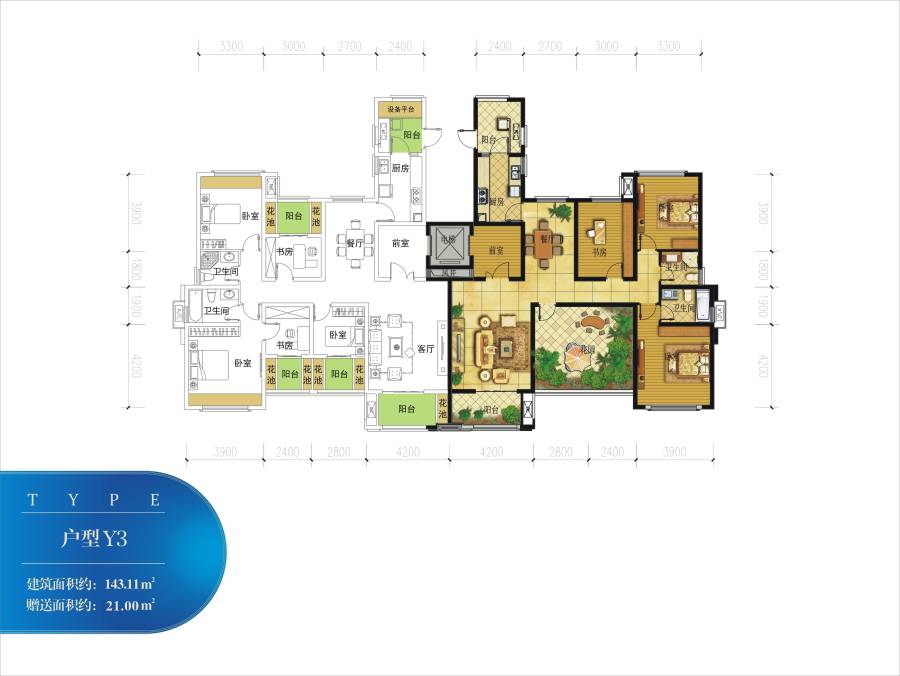 鹭湖宫6区别墅普通住宅143.1㎡户型图