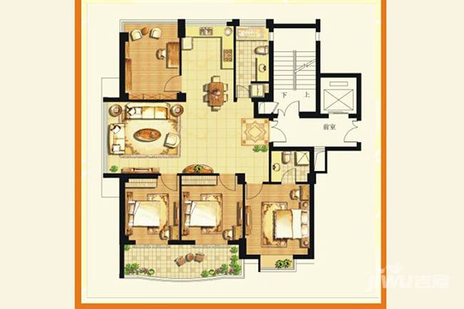 爱斯大厦4室2厅2卫152㎡户型图