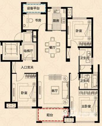 保利西山林语4室2厅2卫137㎡户型图