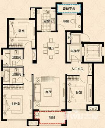 保利西山林语4室2厅2卫140.3㎡户型图