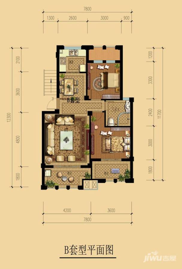 乐活金水苑2室2厅1卫83㎡户型图