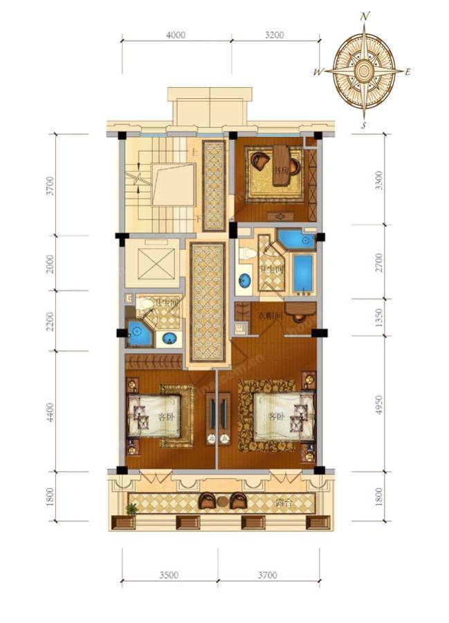 滨江西溪明珠别墅-联排272㎡户型图