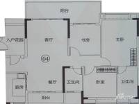 越秀·滨海珺城3室2厅2卫125㎡户型图
