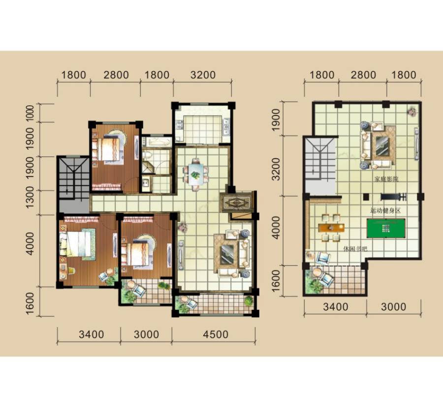 江山紫郡3室2厅1卫115.6㎡户型图