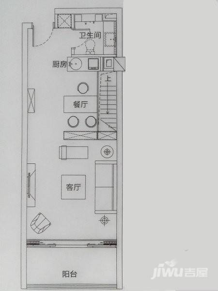 中南国际汇2室2厅2卫59㎡户型图