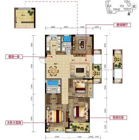 越秀星汇尚城4室0厅2卫129㎡户型图