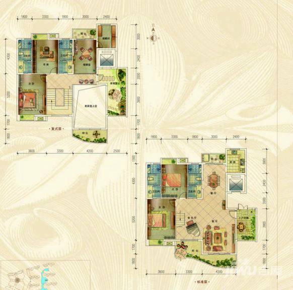 裕通海湾新城5室3厅4卫274.3㎡户型图