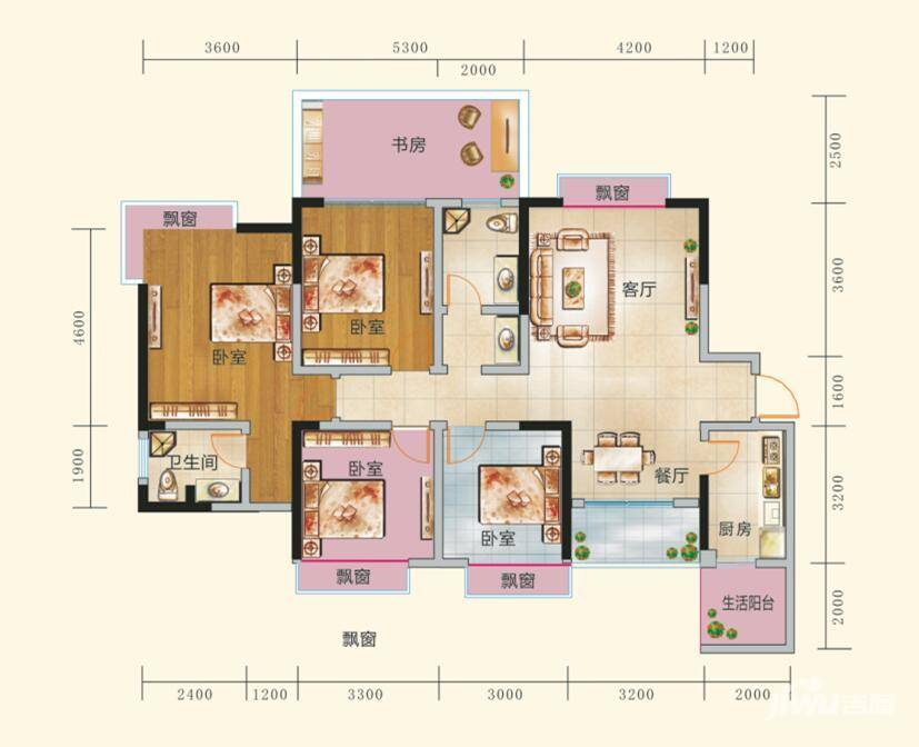 颐和京都SVilla4室2厅2卫116.2㎡户型图