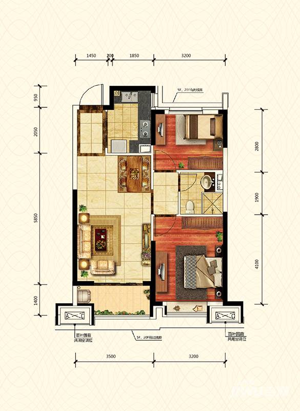 沈阳恒大御景湾普通住宅82㎡户型图