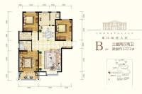 曲江·龍邸3室2厅2卫137.3㎡户型图