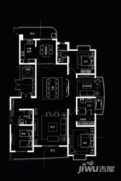 国润城4室3厅3卫200㎡户型图