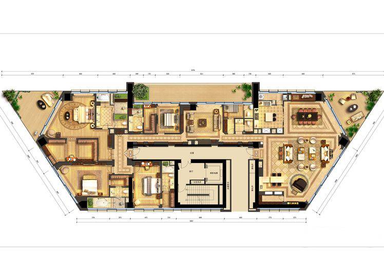 宁波帝宝TheRiverONE3室3厅5卫756㎡户型图