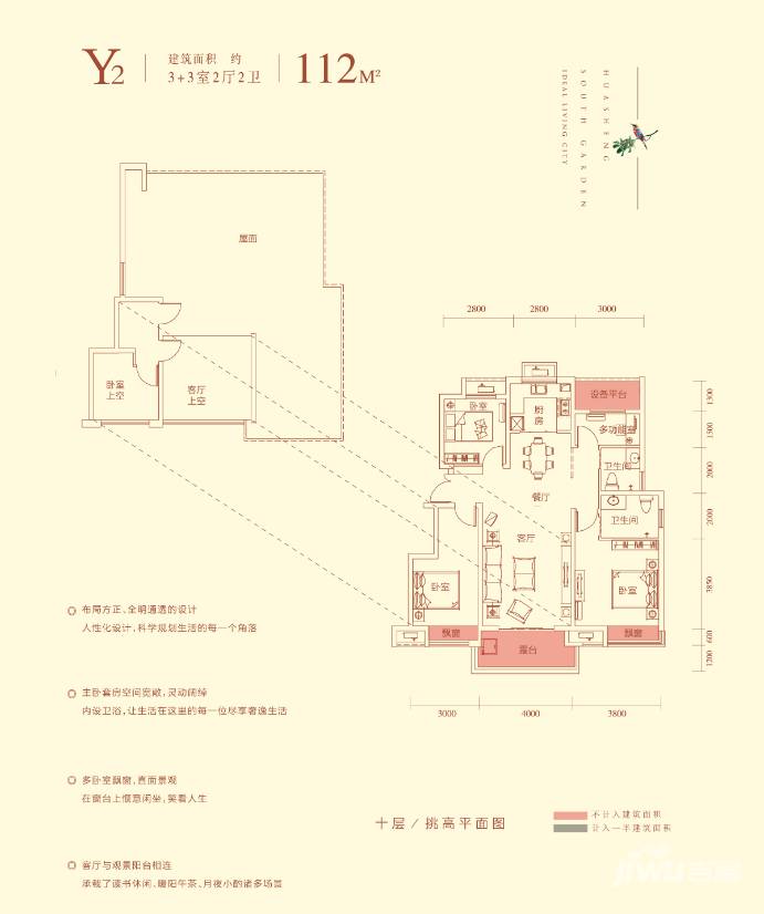 华盛南院5室2厅2卫112㎡户型图