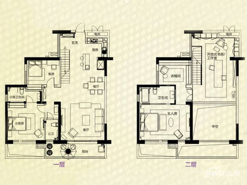 金茂华美达3室2厅1卫118㎡户型图