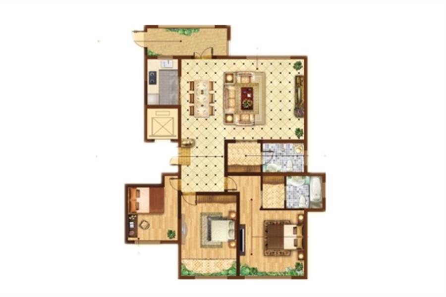 信泰龙跃国际3室2厅2卫191㎡户型图