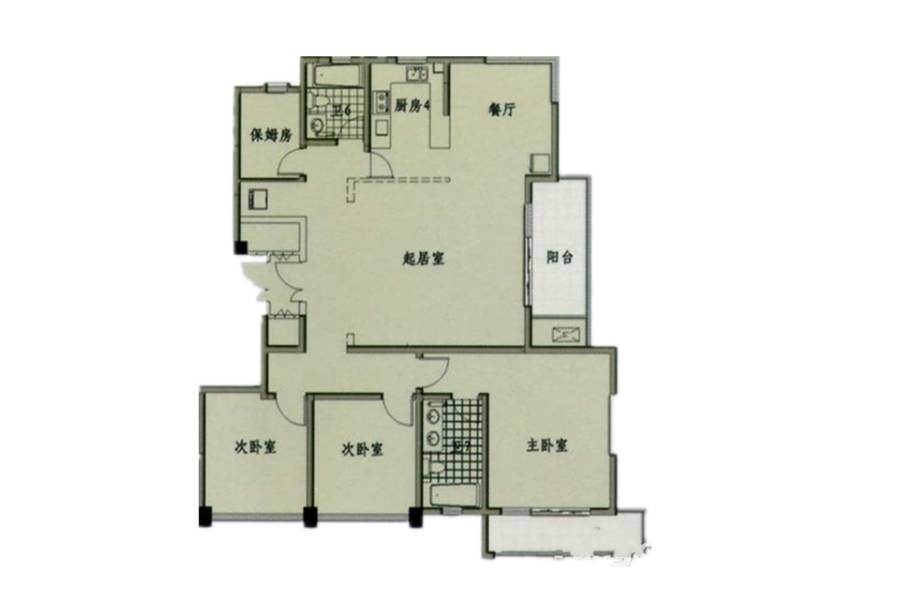 幸福海岸4室2厅1卫171.6㎡户型图