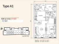 吉隆坡 8Kia Peng 公寓2室2厅2卫66.6㎡户型图