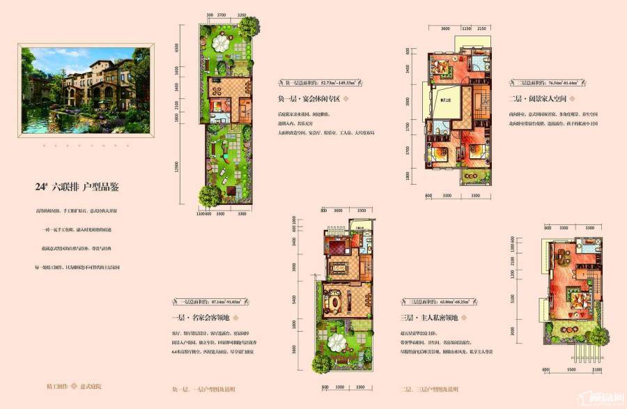 福城美高梅广场别墅-联排280㎡户型图