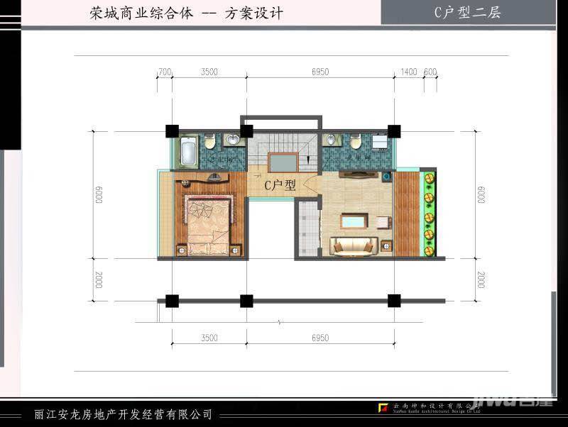 荣城商业综合体1室0厅1卫34.5㎡户型图