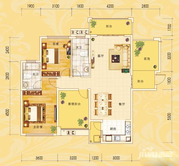 三和欧洲城3室2厅2卫139㎡户型图