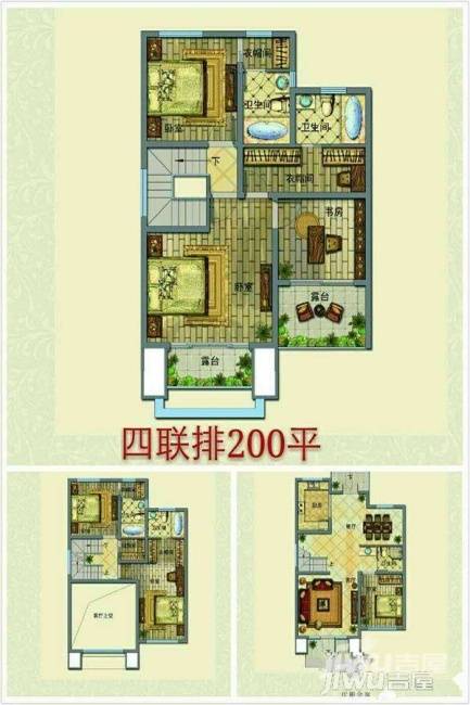 龙墅官公岛5室3厅4卫200㎡户型图