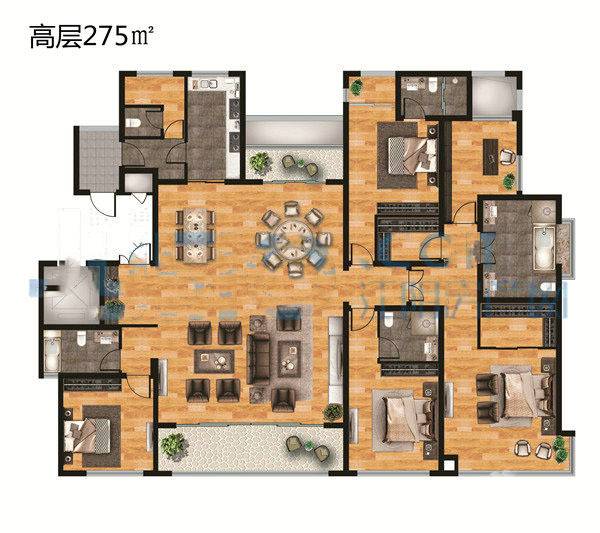 尚海荟花园5室4厅4卫275㎡户型图