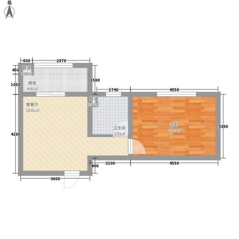 铭基和谐家园1室1厅1卫35.9㎡户型图