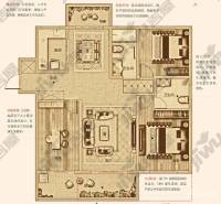 丽丰时代城3室2厅2卫127㎡户型图