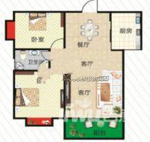 利玛花苑2室2厅1卫80㎡户型图