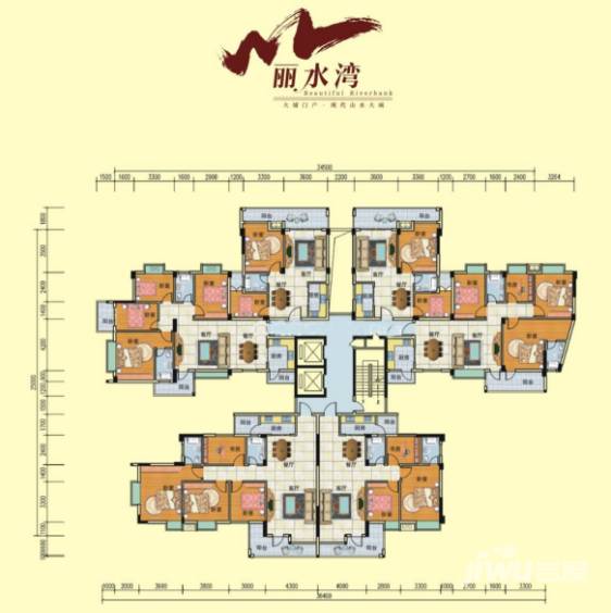 大埔丽水湾三期4室2厅2卫户型图