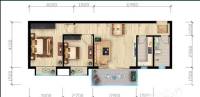 卡达凯斯山水城2室1厅1卫74㎡户型图