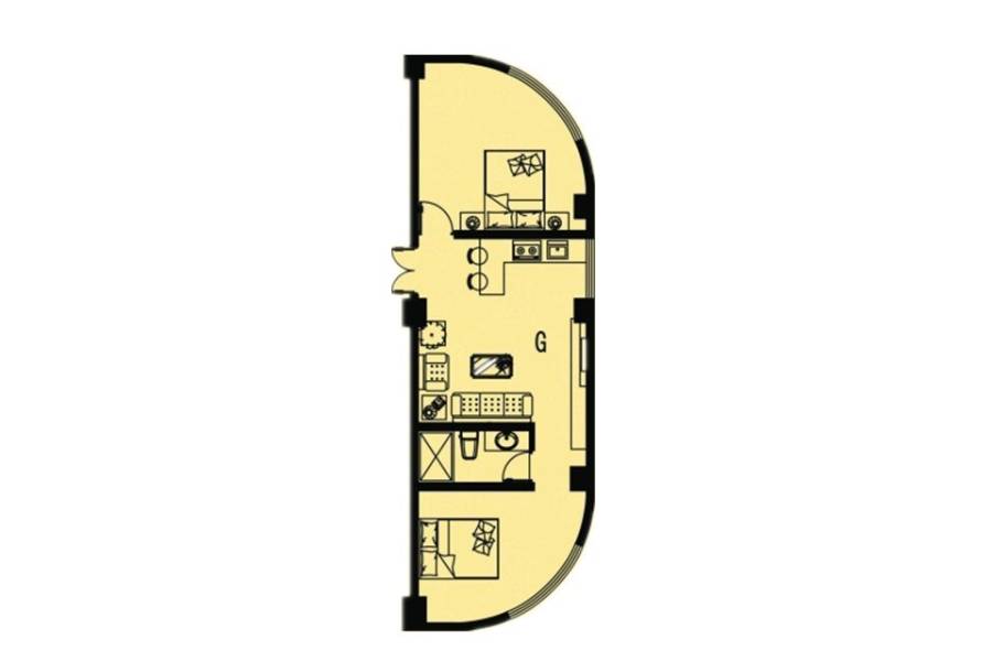 名湾2室2厅2卫84.7㎡户型图