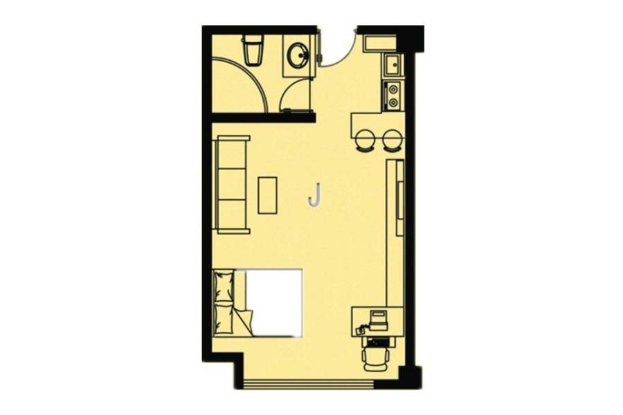 名湾1室1厅1卫49.6㎡户型图