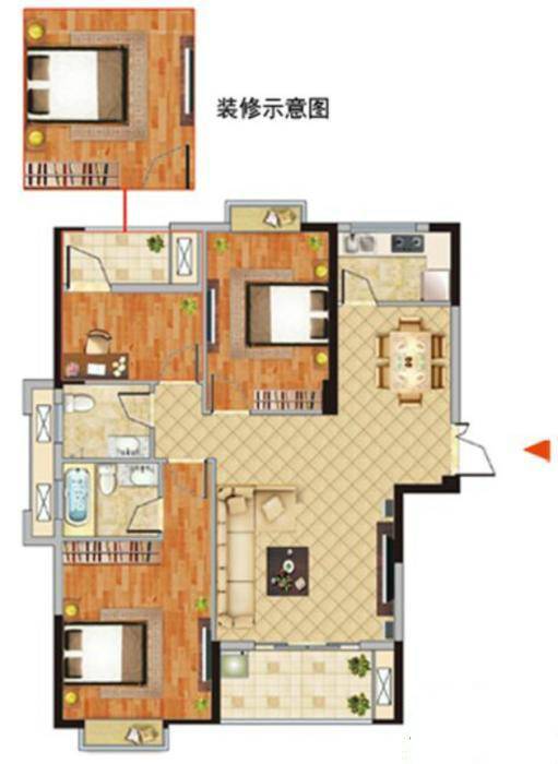 万星?国际影城3室2厅2卫112.3㎡户型图