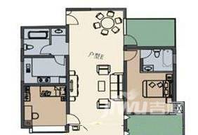 江华锦江怡苑2室2厅2卫105㎡户型图