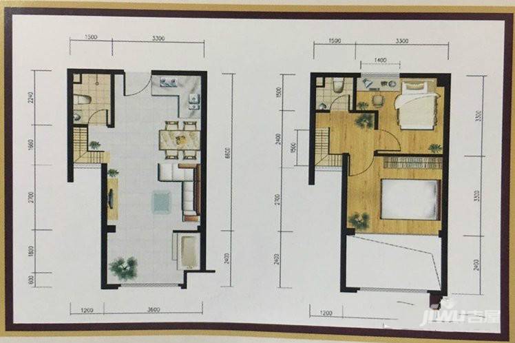 港隆苔赛尔普通住宅36.3㎡户型图