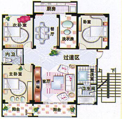 怡和佳苑3室2厅2卫155.2㎡户型图