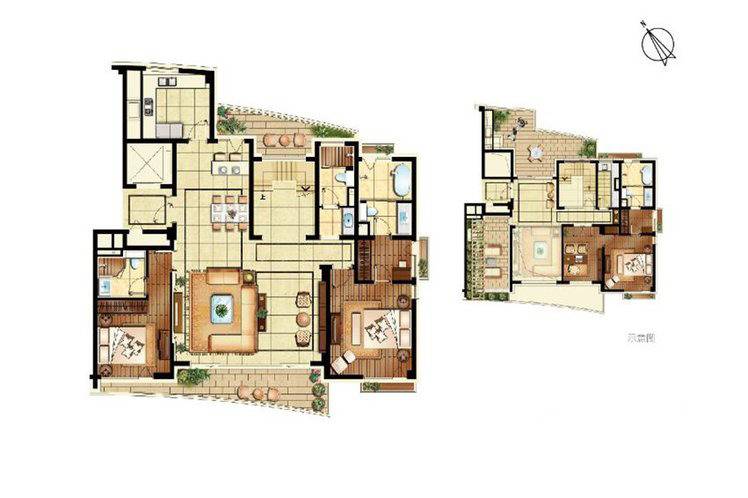 新都朗诗新郡3室3厅4卫262.3㎡户型图